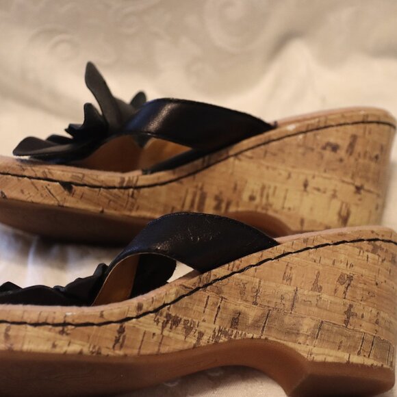 BOC DALY black flower women’s Wedge sandals, size 8, medium width - Picture 4 of 10